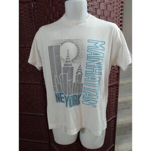 Vintage 80s New York T Shirt Single Stitch Manhattan Twin Towers XL